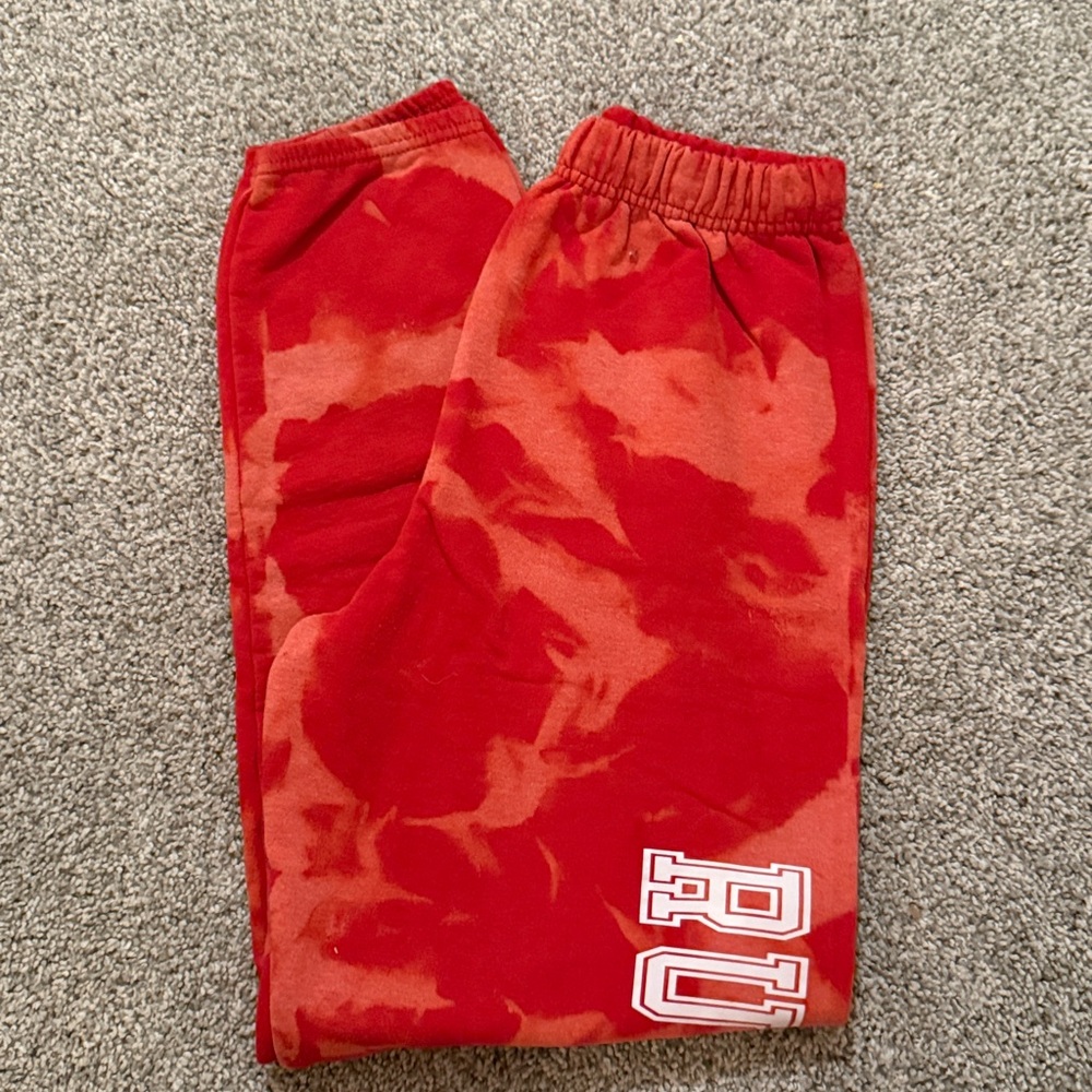 Kids Red Tie-Dye Jogger Pants
